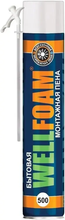 Wellfoam 500 пена монтажная бытовая всесезонная (1 л) ручная всесезонная