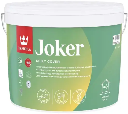 Тиккурила Joker долговечная и экологичная матовая интерьерная краска (9 л) белая