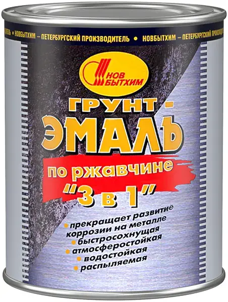 Новбытхим грунт-эмаль по ржавчине 3 в 1 (3 л) темно-зеленая