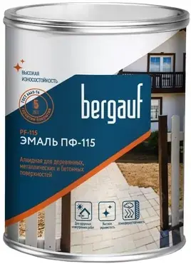 Bergauf PF-115 эмаль алкидная ПФ-115 для деревянных, металлических и бетонных поверхностей синяя, 0,8 кг