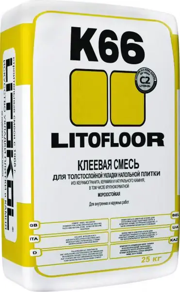 Литокол Litofloor K66 клеевая смесь для толстослойной укладки напольной плитки (25 кг)