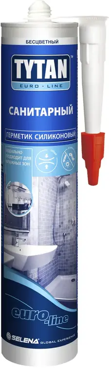 Титан Euro-Line герметик силиконовый санитарный (290 мл) белый
