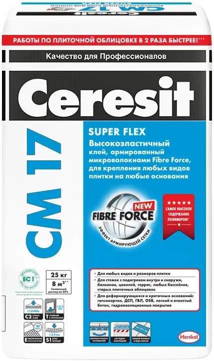 Ceresit CM 17 Super Flex клей для плитки высокоэластичный для наружных работ (25 кг)