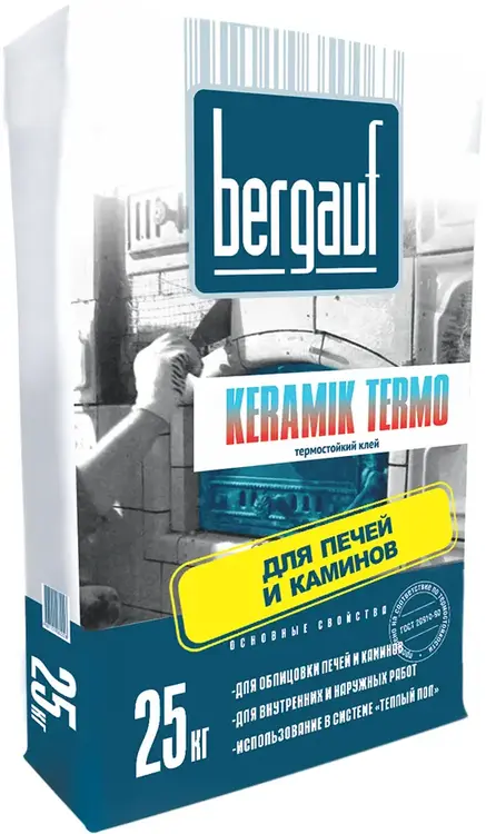 Bergauf Keramik Termo термостойкий клей для печей и каминов (25 кг)