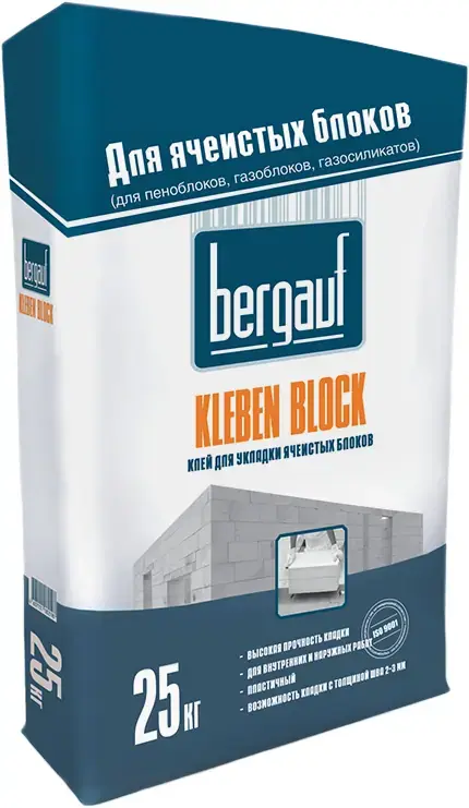 Bergauf Kleben Block 25 кг Клей для укладки ячеистых блоков, зима