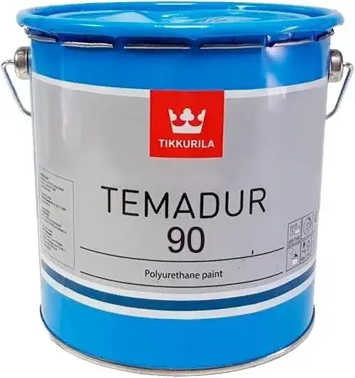Тиккурила Temadur 90 двухкомпонентная высокоглянцевая полиуретановая краска (3 л база TAL) белая