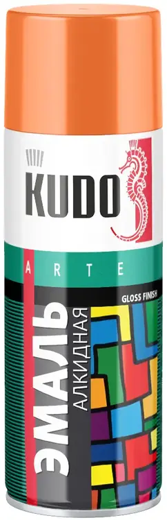 Kudo Arte Gloss Finish 3P Technology эмаль алкидная универсальная (520 мл) оранжевая