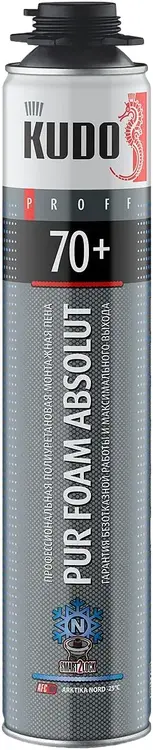 Kudo Proff Pur Foam Absolut 70+ Arktika Nord профессиональная зимняя монтажная пена (1 л) пистолетная