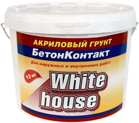 White House Бетон-контакт акриловый грунт для наружных и внутренних работ (12 кг)