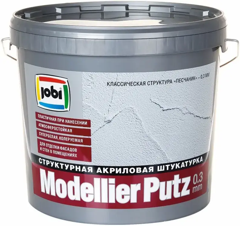 Jobi Modellierputz структурная штукатурка акриловая (16 кг) белая
