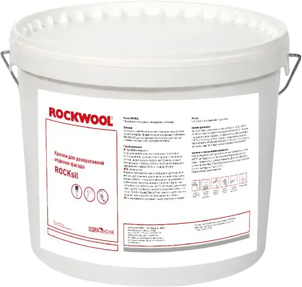 Rockwool Rocksil краска водно-дисперсионная на основе силиконовой эмульсии (9 л) белая