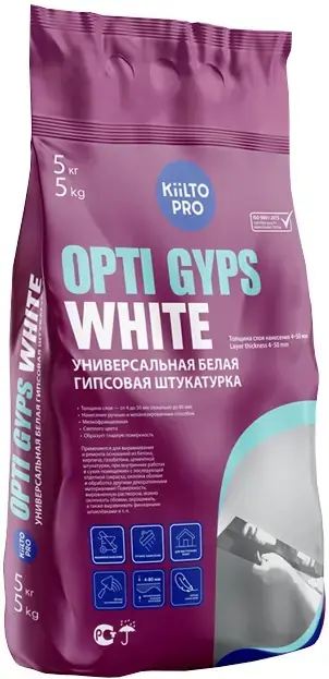 Kiilto Pro Opti Gyps универсальная гипсовая штукатурка (5 кг)