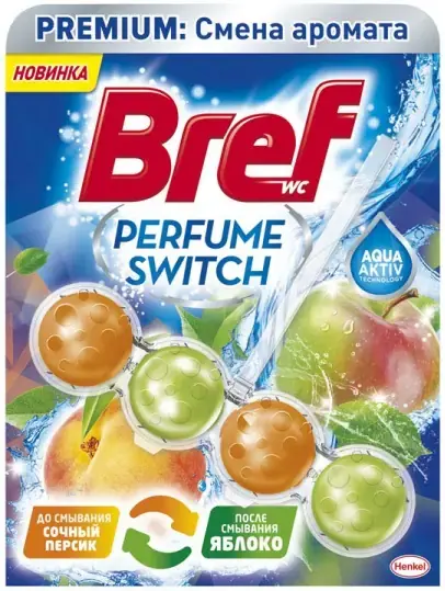 Бреф Premium Perfume Switch Персик-Яблоко блок туалетный подвесной (100 г)