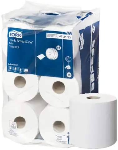 Tork Smart One Mini Advanced T9 туалетная бумага в мини-рулонах (12 рулонов в упаковке)