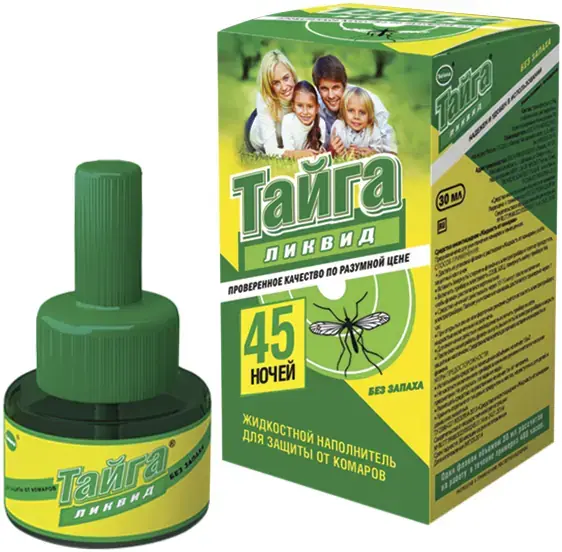 Тайга Ликвид 45 Ночей жидкостной наполнитель для защиты от комаров (50 г)