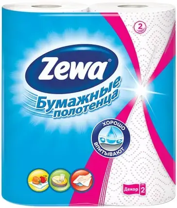 Zewa Standart Декор полотенца бумажные универсальные 2 рулона в упаковке (14 м)