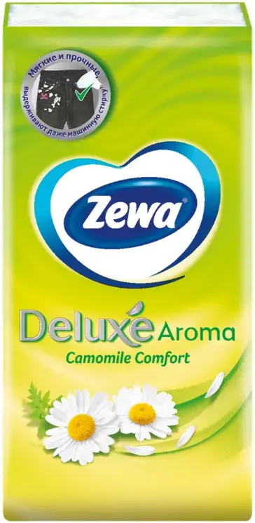 Zewa Deluxe Camomile Comfort платочки бумажные (10 пачек в упаковке)