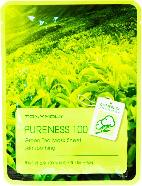 Tony Moly Pureness 100 Green Tea Mask Sheet Moisturizing тканевая маска для лица с экстрактом зеленого чая (1 тканевая маска)