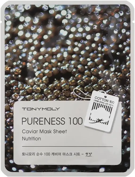 Tony Moly Pureness 100 Caviar Mask Sheet Nutrition тканевая подтягивающая маска с экстрактом черной икры (1 маска)
