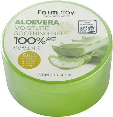 Farmstay Aloevera Moisture Soothing Gel 100% гель с экстрактом алоэ вера (300 мл)