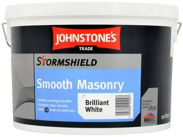 Johnstones Stormshield Smooth Masonry акриловая матовая фасадная краска (10 л) белая Brilliant White