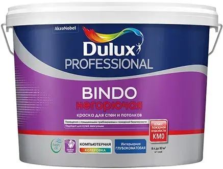 Dulux Professional Bindo Негорючая краска для стен и потолков (9 л) белая