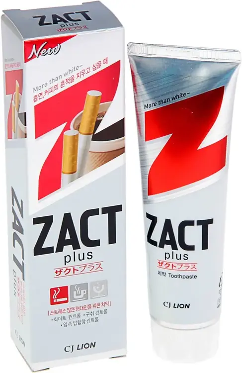 CJ Lion Zact Plus зубная паста отбеливающая для курящих (150 мл)
