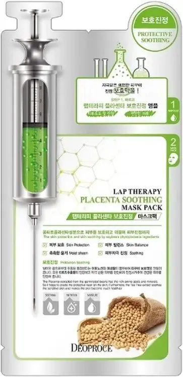 Deoproce Lap Therapy Placenta Soothing Mask Pack маска-сыворотка успокаивающая с экстрактом плаценты (25 мл)