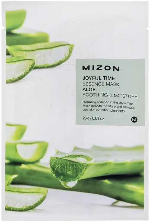 Mizon Joyful Time Essence Mask Aloe маска для лица тканевая с экстрактом сока алоэ (1 тканевая маска)