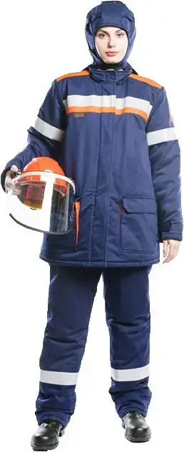 Факел-Спецодежда Дуга-60k костюм зимний без подшлемника (куртка + брюки 56-58) 170-176 оранжевый/темно-синий