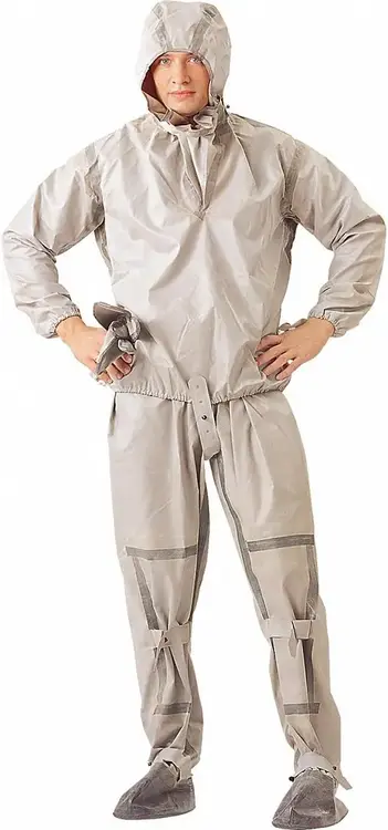 Факел-Спецодежда Л-1 костюм от химических воздействий (куртка + брюки + рукавицы 2) 170-176 серый