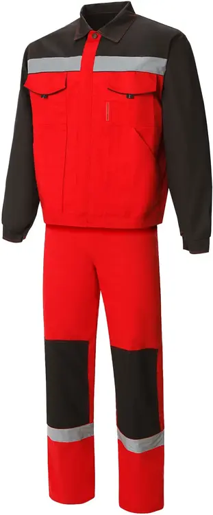 Союзспецодежда Мастер-Люкс костюм с СВП (куртка + полукомбинезон 48-50) 170-176 красный/черный