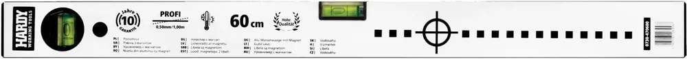 Уровень алюминиевый Hardy Серия 47 (600 мм) алюминий