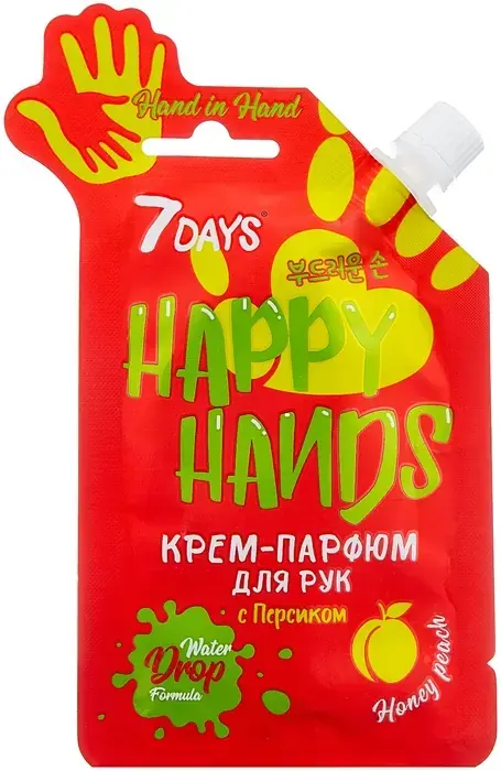 7Days Happy Hands с Персиком крем-парфюм для рук (1 пачка дой-пак)
