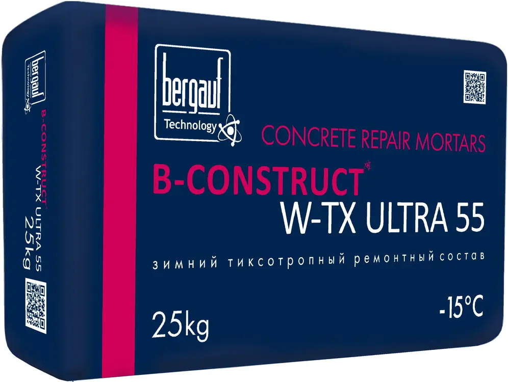 Bergauf B-Construct W-TX Ultra 55 зимний тиксотропный ремонтный состав (25 кг)