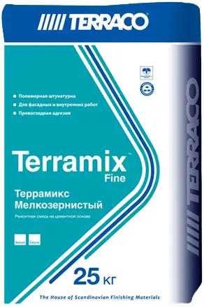 Terraco Terramix Fine смесь ремонтная штукатурная цементная тонкослойная (25 кг)