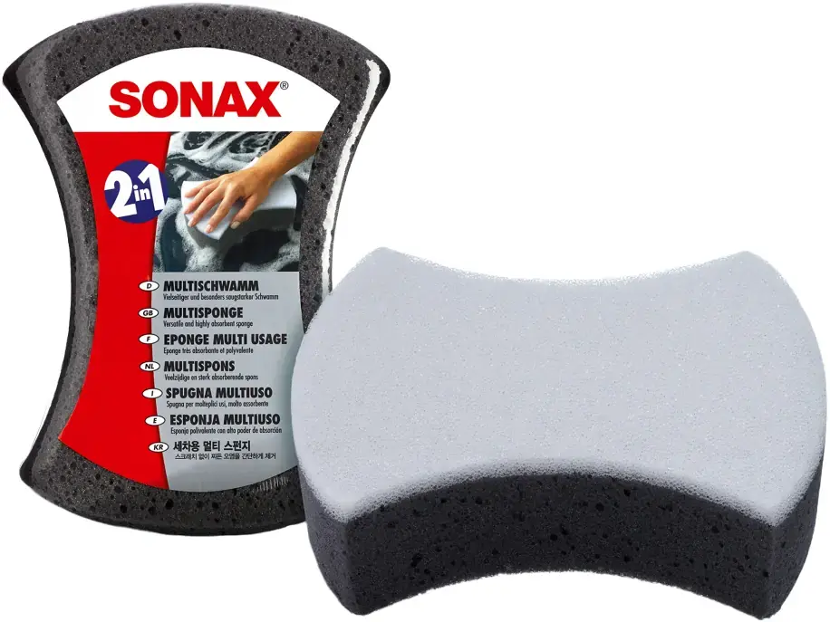 Губка 2 в 1 для мойки автомобиля Sonax Microfibre Sponge (280 мм*142 мм*82 мм)