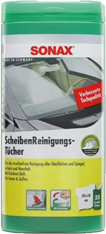 Sonax Kunststoff Pflege Tucher салфетки влажные для стекол автомобиля (25 салфеток в тубе)