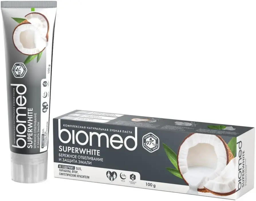 Биомед Superwhite паста зубная комплексная натуральная (100 г)