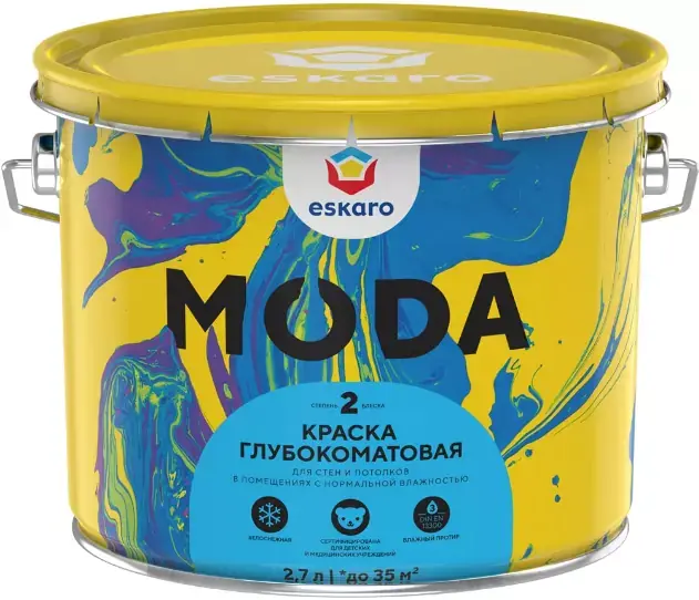 Eskaro Moda 2 краска для стен и потолков (2.7 л) бесцветная