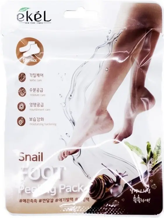 Ekel Snail Foot Peeling Pack пилинг-носочки для ног смягчающие (1 пара носочков)