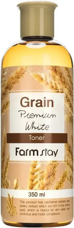 Farmstay Grain Premium White Toner тонер для увлажнения и выравнивания тона кожи лица (350 мл)