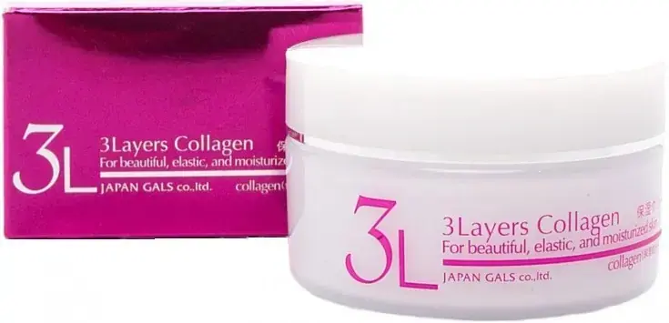 Japan Gals 3 Layers Collagen Cream крем для лица с трехслойным коллагеном увлажняющий (60 г)