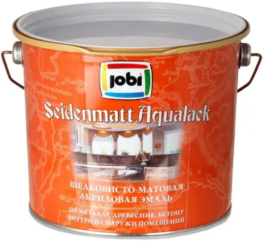 Jobi Seidenmattaqualack шелковисто-матовая акриловая эмаль (2.7 л) белая