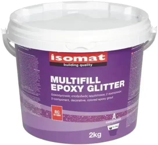 Isomat Multifill-Epoxy Glitter двухкомпонентная эпоксидная декоративная затирка для швов (2 кг) бесцветная