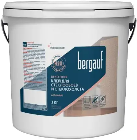 Bergauf Deko Fixer клей для стеклообоев и стеклохолста акриловый, 3 кг