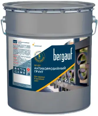 Bergauf GF-021 антикоррозийный грунт для наружных и внутренних работ красно-коричневый, 25 кг