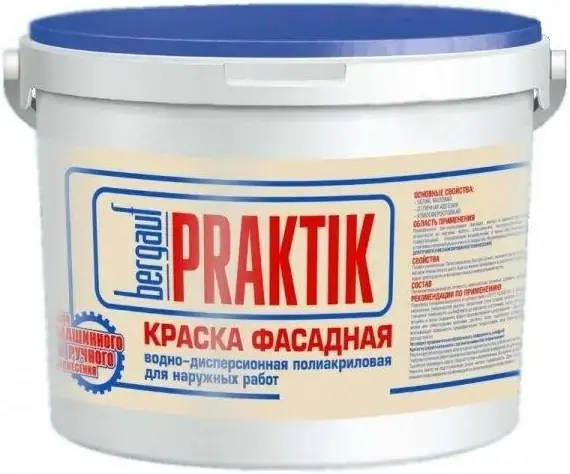 Bergauf Praktik Краска фасадная водно-дисперсионная полиакриловая для наружных работ ЛЕТО-ЗИМА, 25 кг
