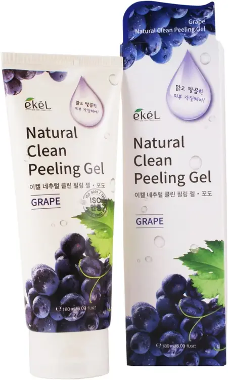 Ekel Natural Clean Peeling Gel Grape мягкий эффективный пилинг-скатка для лица (180 мл)