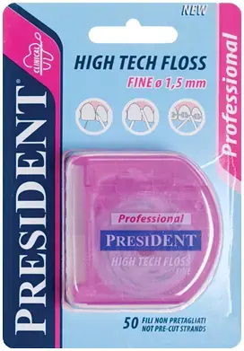 Президент High Tech Floss Fine суперфлосс тонкий (зубная нить 50 м)